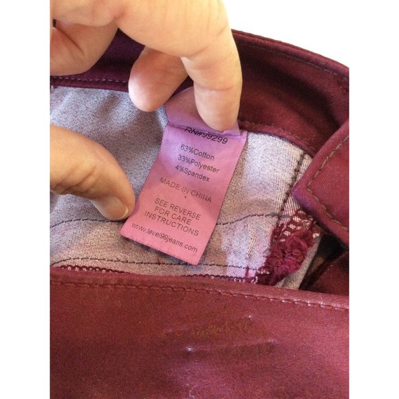Level 99 Coated Red Jeans - 28 - Picture 10 of 11